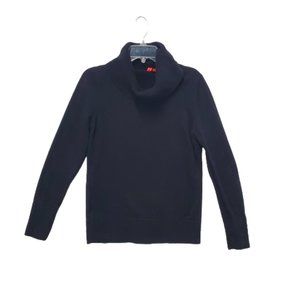 ESPRIT Sweater Black Cotton Turtleneck Cable Knit Size XL Womens